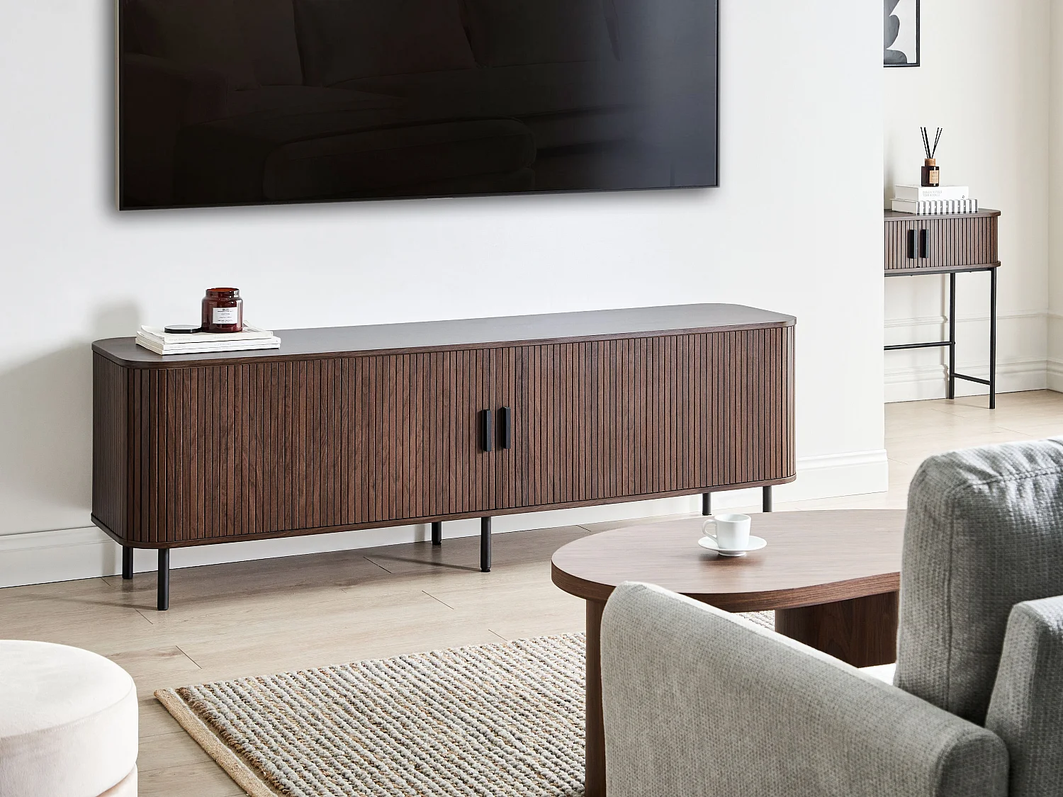 Meuble TV BRADLEY Marron foncé