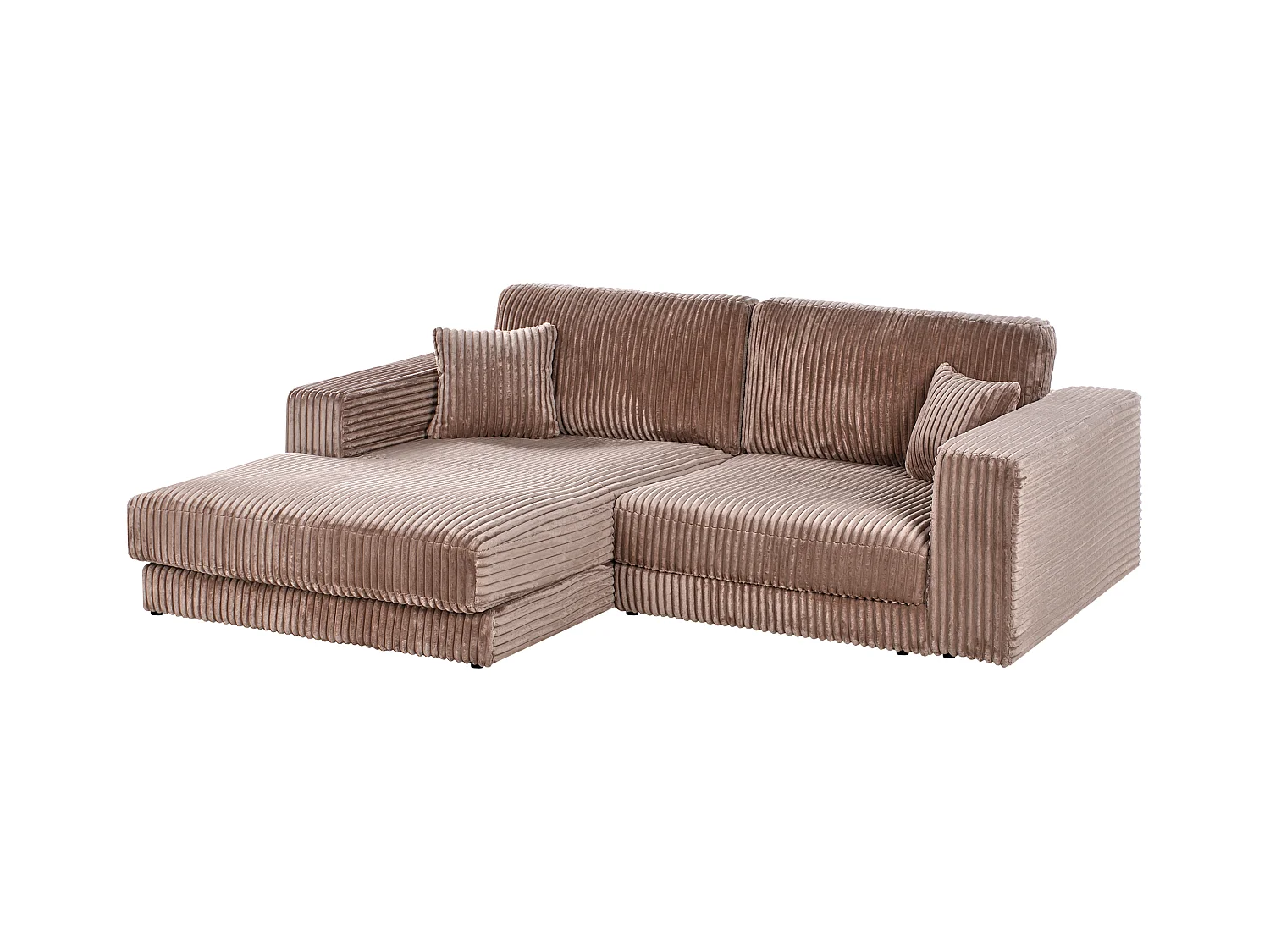 Hoekbank LOFOTEN Corduroy Lichtbruin 3-zitter Rechterzijde