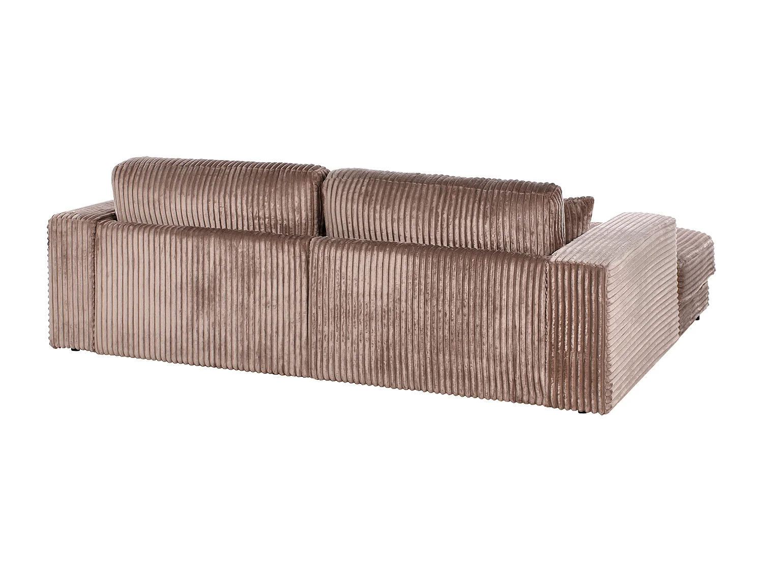 Canapé d'Angle à gauche Minimaliste en Velours Côtelé 3 Places avec Coussins Supplémentaires Marron Clair Lofoten