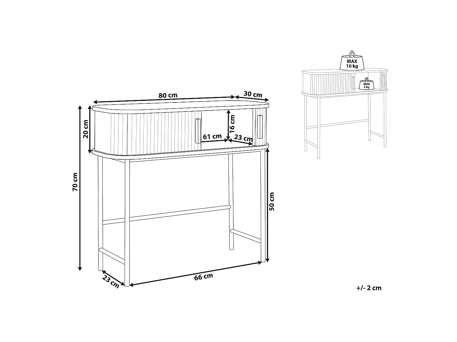 Console BRADLEY Marron foncé