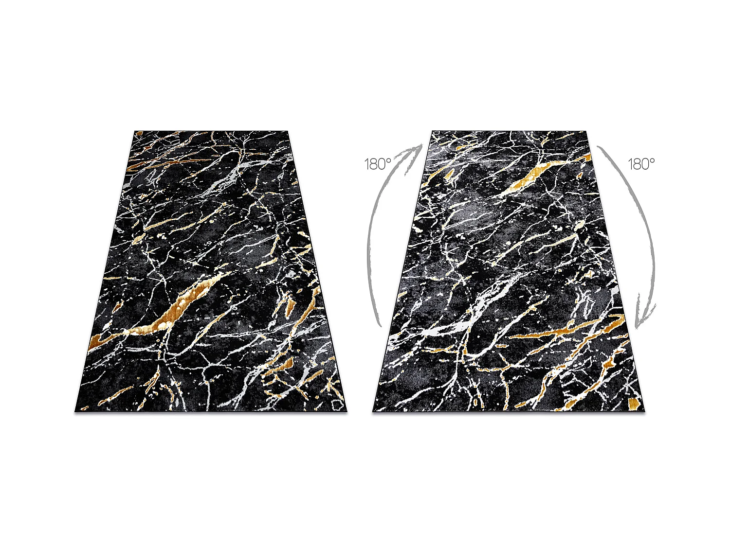 Dywan ALLURE 1963 Marmur - Strukturalny, stylowy, glamour czarny / zł 120x170 cm