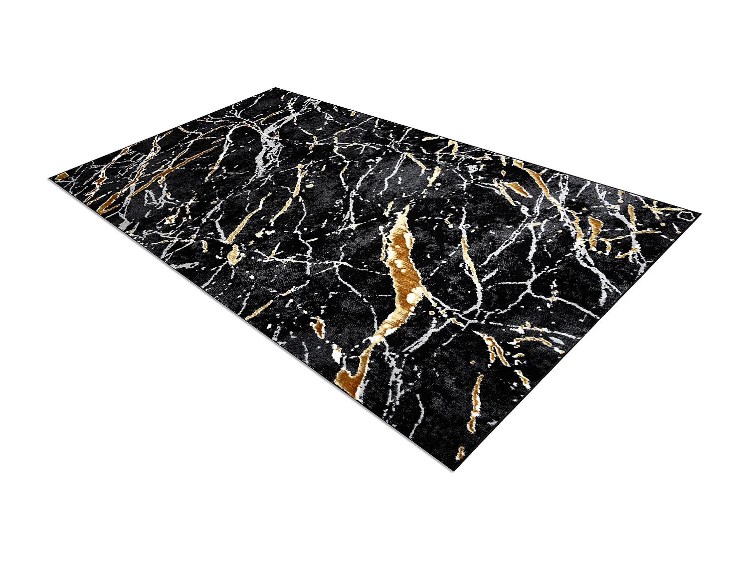 Tapis ALLURE 1963 Marbre - Structurel, élégant, glamour noir / L'or 120x170 cm