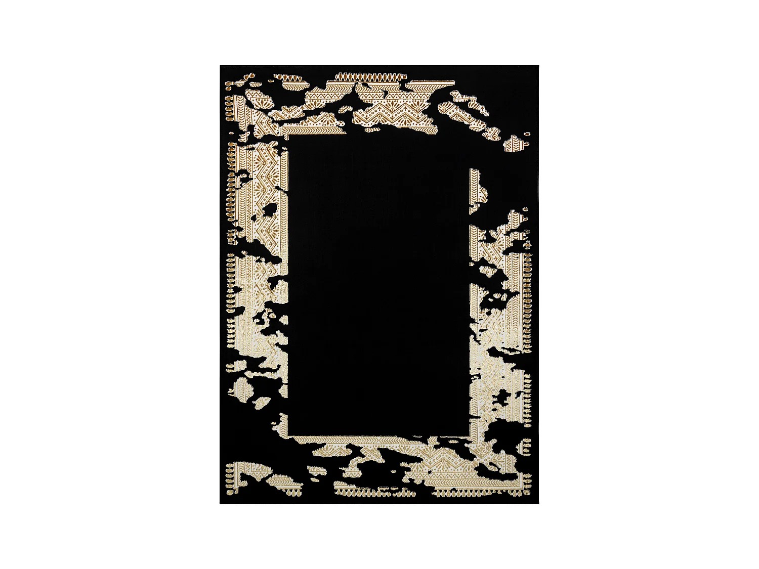 Tapijt ALLURE 1965 Frame - Structureel, stijlvol, glamour zwart / goud 140x190 cm