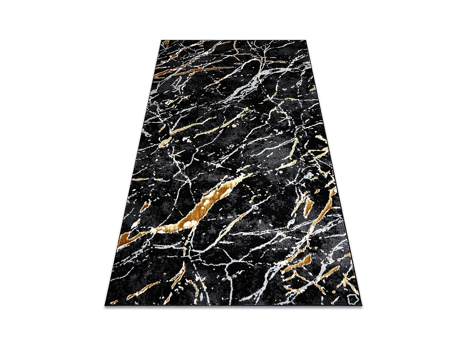 Tapis ALLURE 1963 Marbre - Structurel, élégant, glamour noir / L'or 240x330 cm
