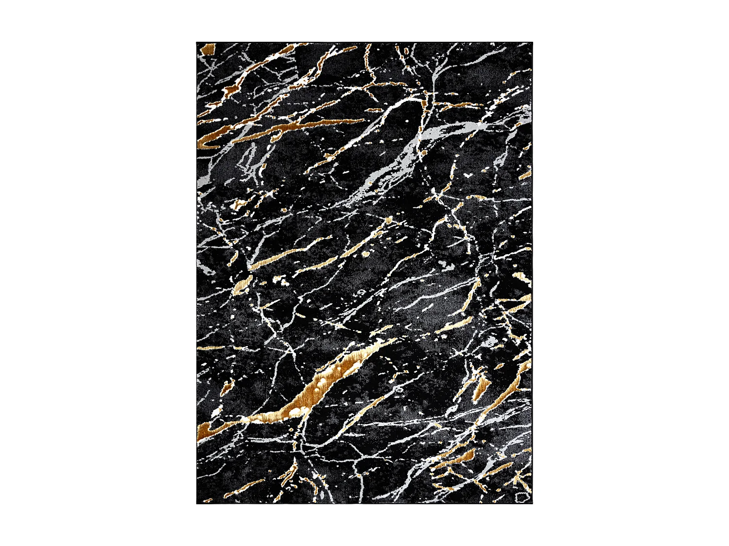 Tapis ALLURE 1963 Marbre - Structurel, élégant, glamour noir / L'or 240x330 cm