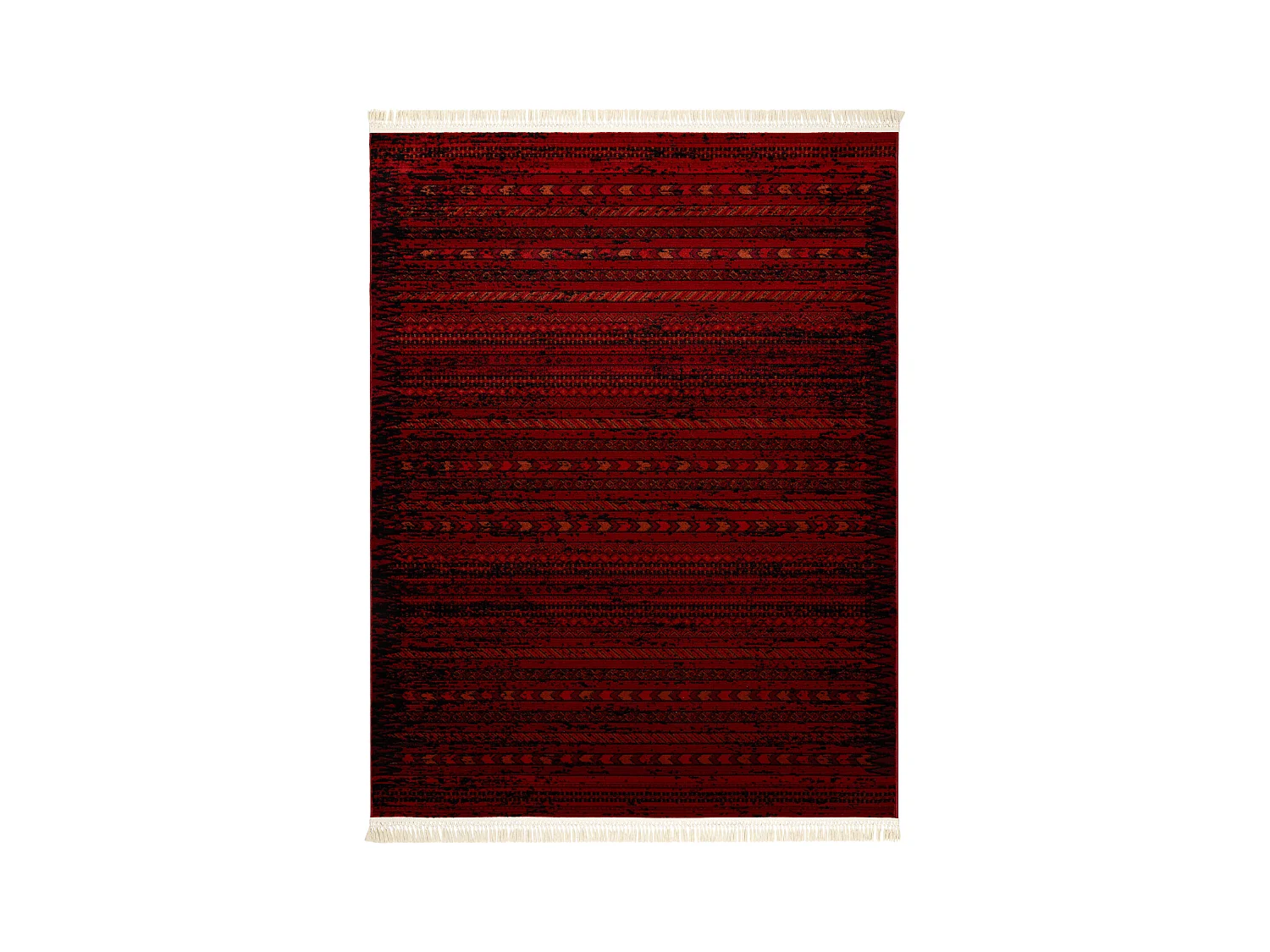 Dywan ORIENT 5820 bordo / czarny Orientalny, pasy z frędzlami  150x230 cm