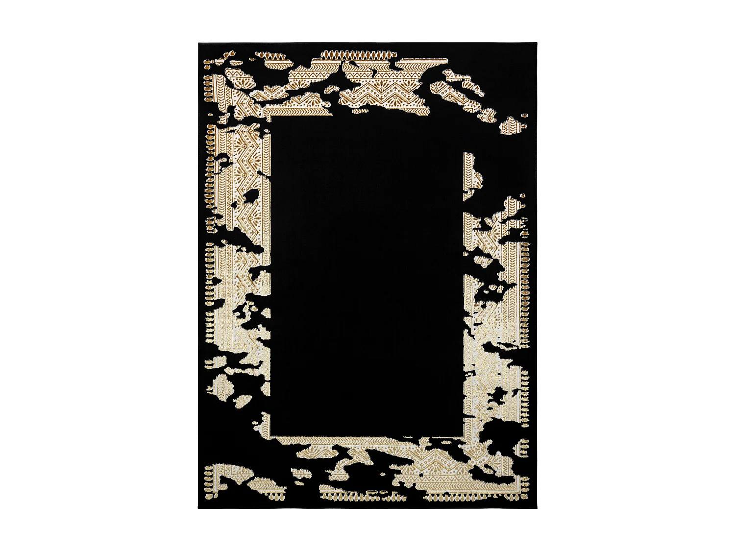 Tapis ALLURE 1965 Cadre - Structurel, élégant, glamour noir / L'or 120x170 cm