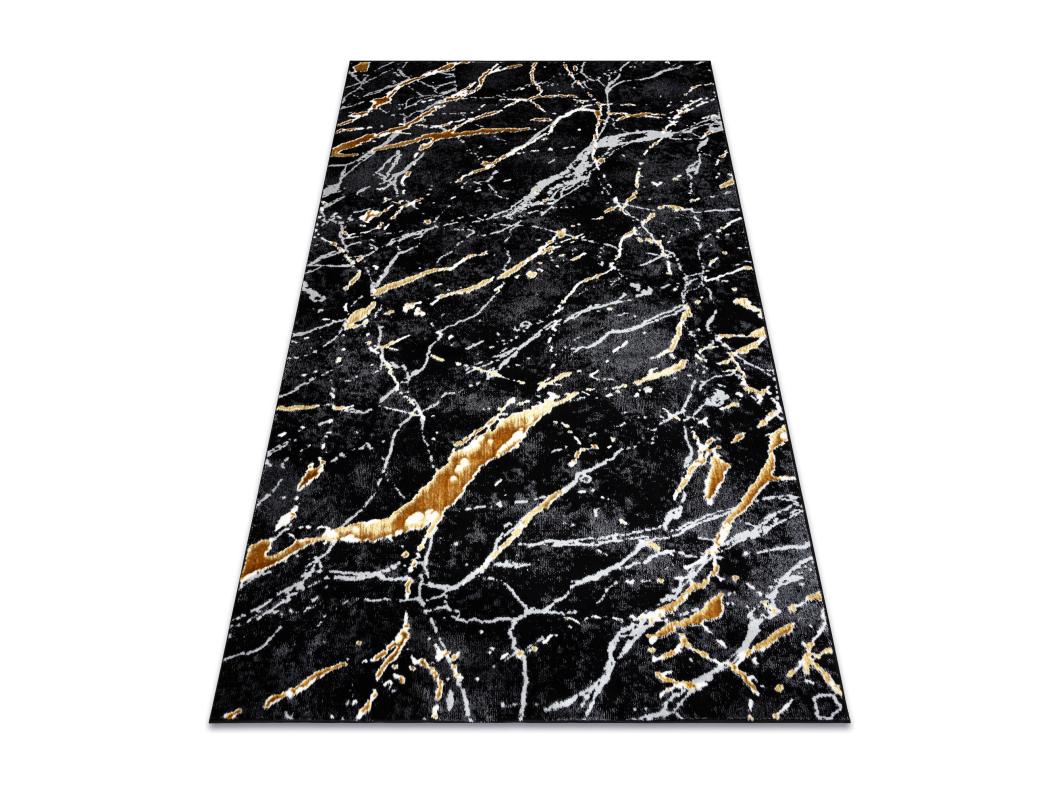 Tapis ALLURE 1963 Marbre - Structurel, élégant, glamour noir / L'or 200x290 cm
