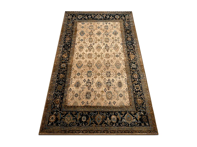 Dywan wełniany OMEGA AVILA Ornament, ramka koniak brązowy 235x350 cm