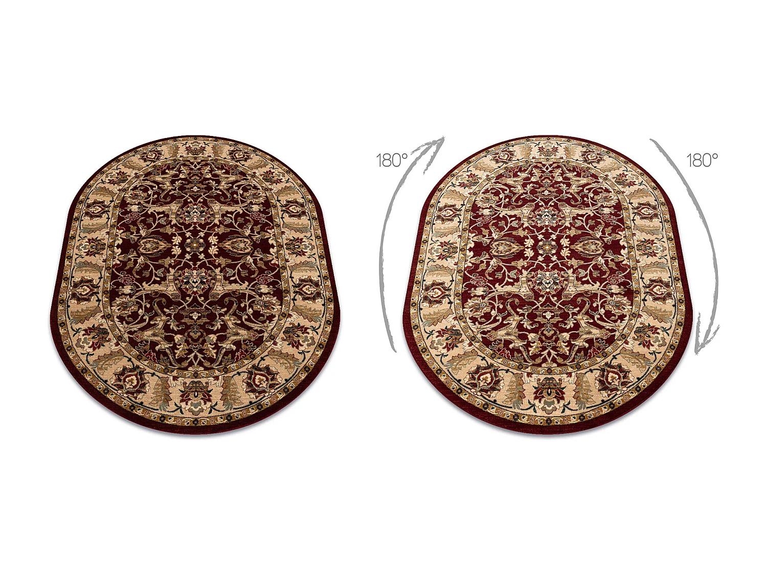 Tapete de lã OMEGA oval ORDA flores claro rubi 2 170x235 cm