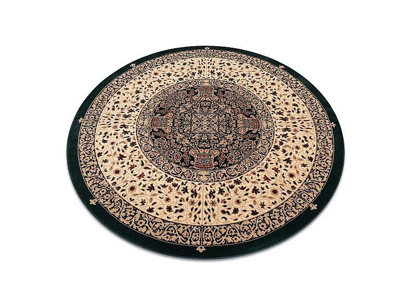 Wollteppich POLONIA Kreis WITRAŻ Buntglas Smaragd cercle 200 cm