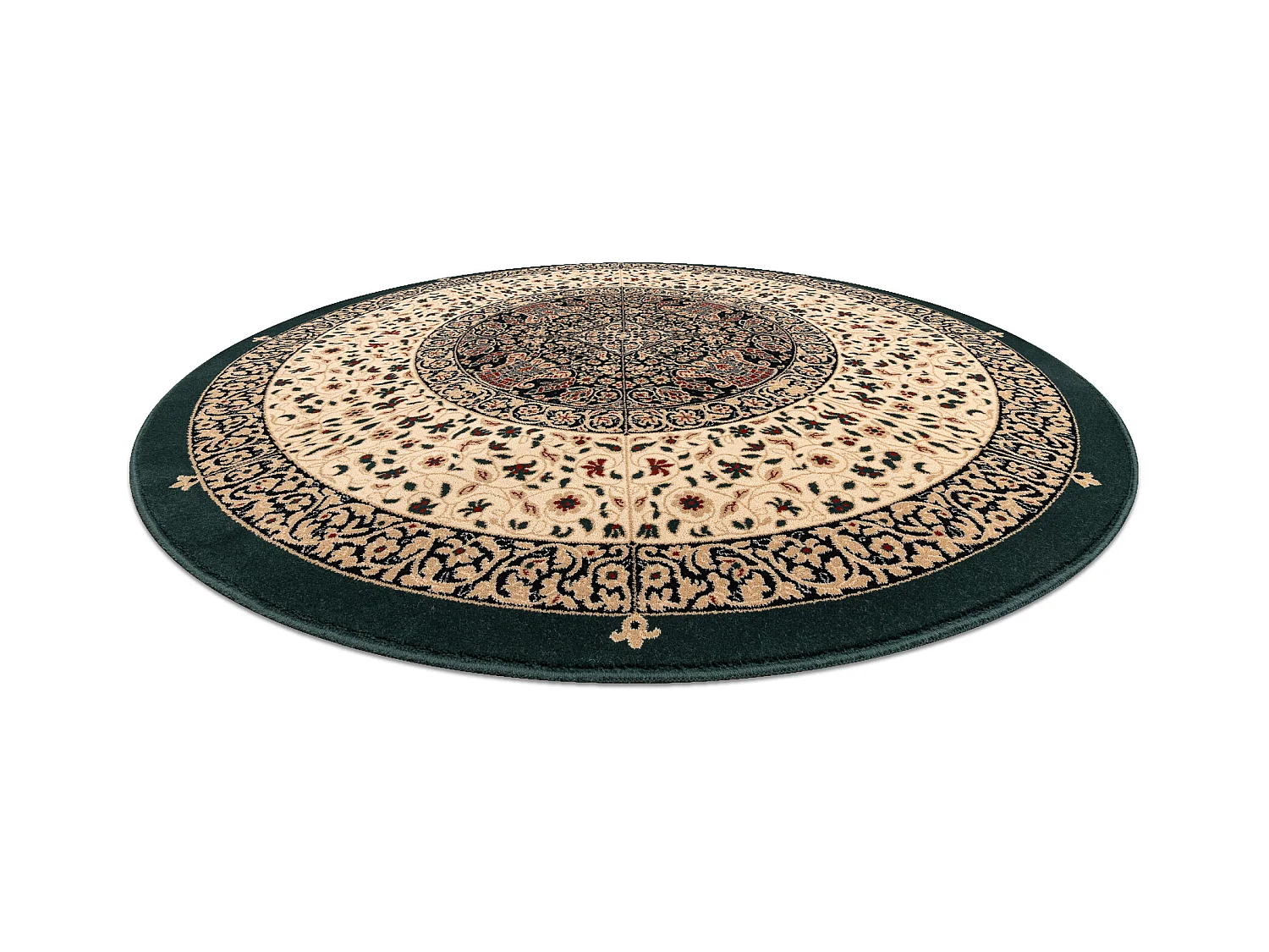 Wollteppich POLONIA Kreis WITRAŻ Buntglas Smaragd cercle 200 cm