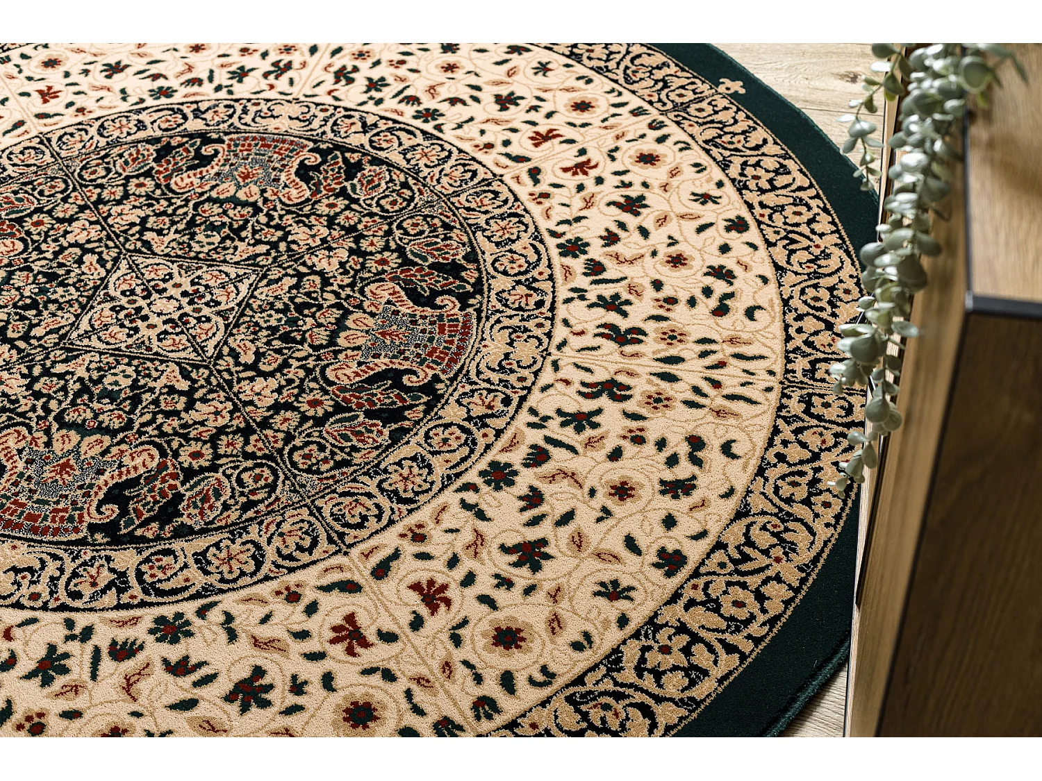 Tapis en laine POLONIA cercle WITRAŻ vitrail émeraude cercle 200 cm