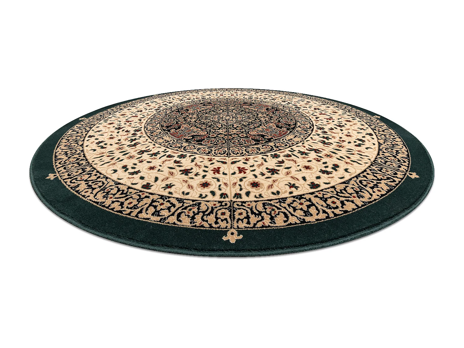 Tapis en laine POLONIA cercle WITRAŻ vitrail émeraude cercle 135 cm