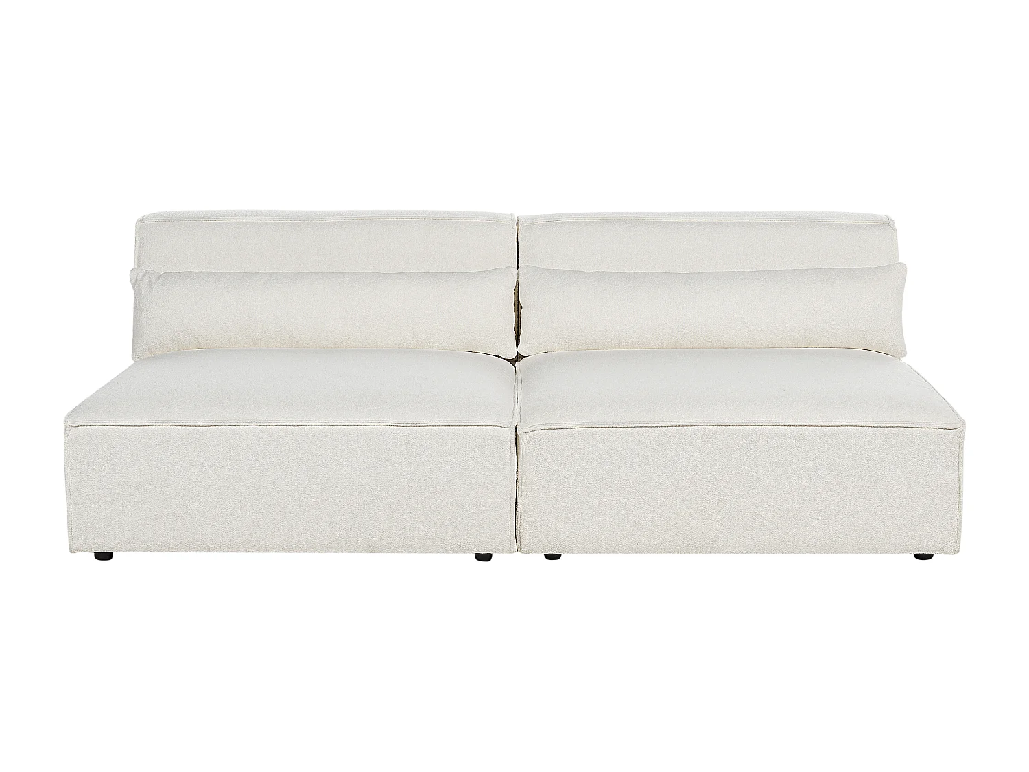 Canapé modulable 2 places HELLNAR Bouclé Blanc cassé