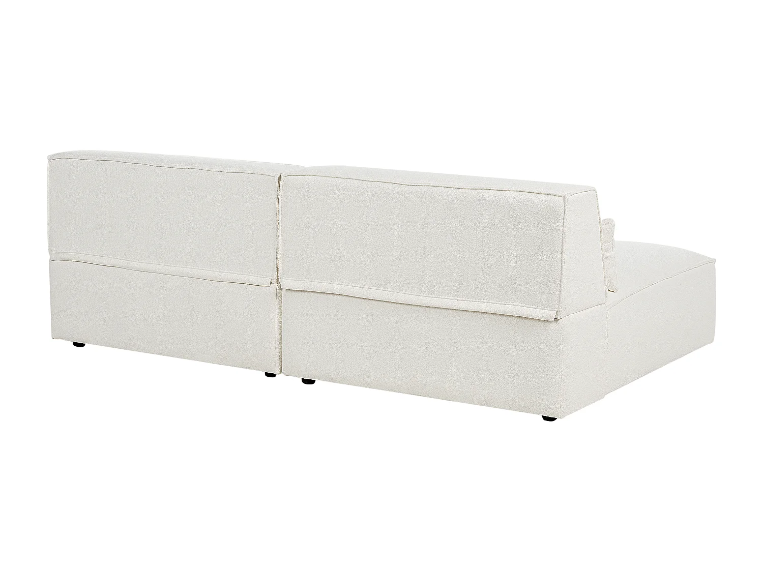 Canapé modulable 2 places HELLNAR Bouclé Blanc cassé