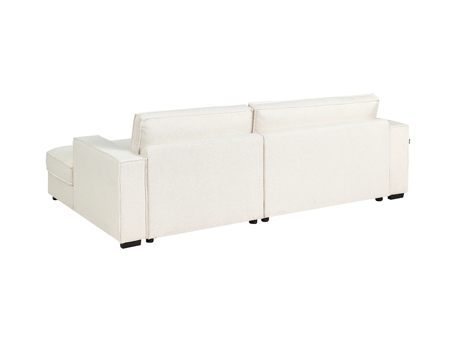 Canapé d'Angle à droite Moderne en Bouclé en Forme de L avec Coussins Rembourré Blanc Cassé Renders