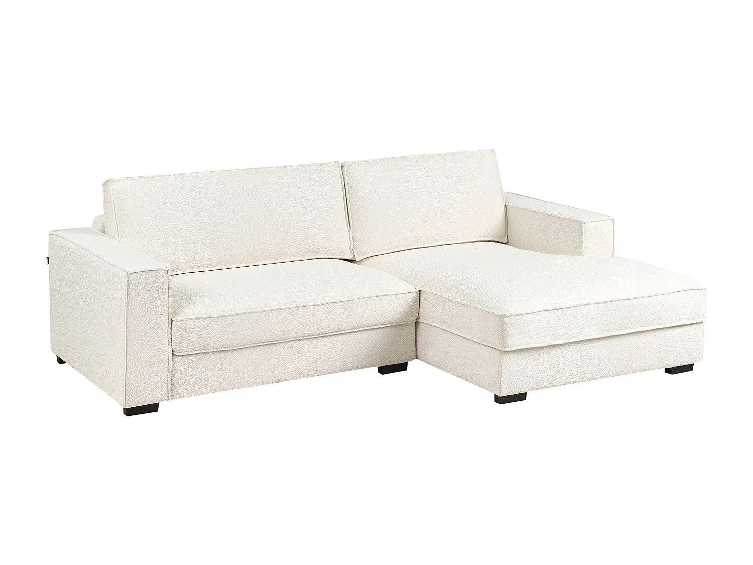 Divano angolare RENDERS Bouclé Bianco sporco Lato Sinistro