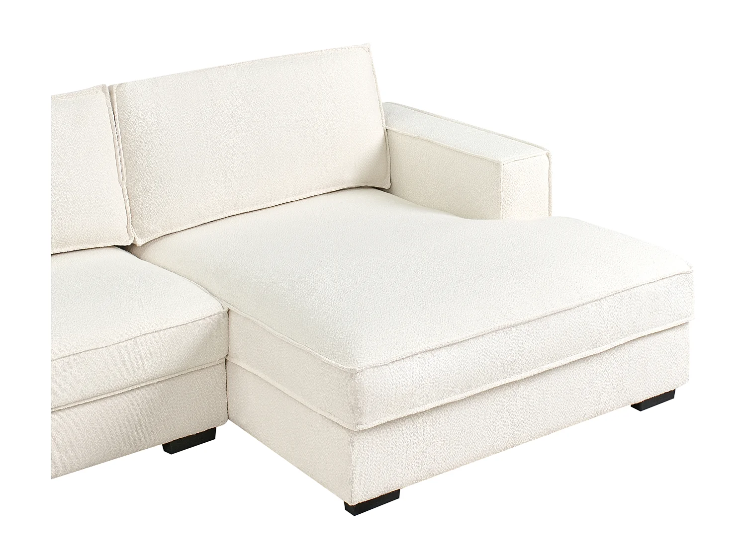 Divano angolare RENDERS Bouclé Bianco sporco Lato Sinistro