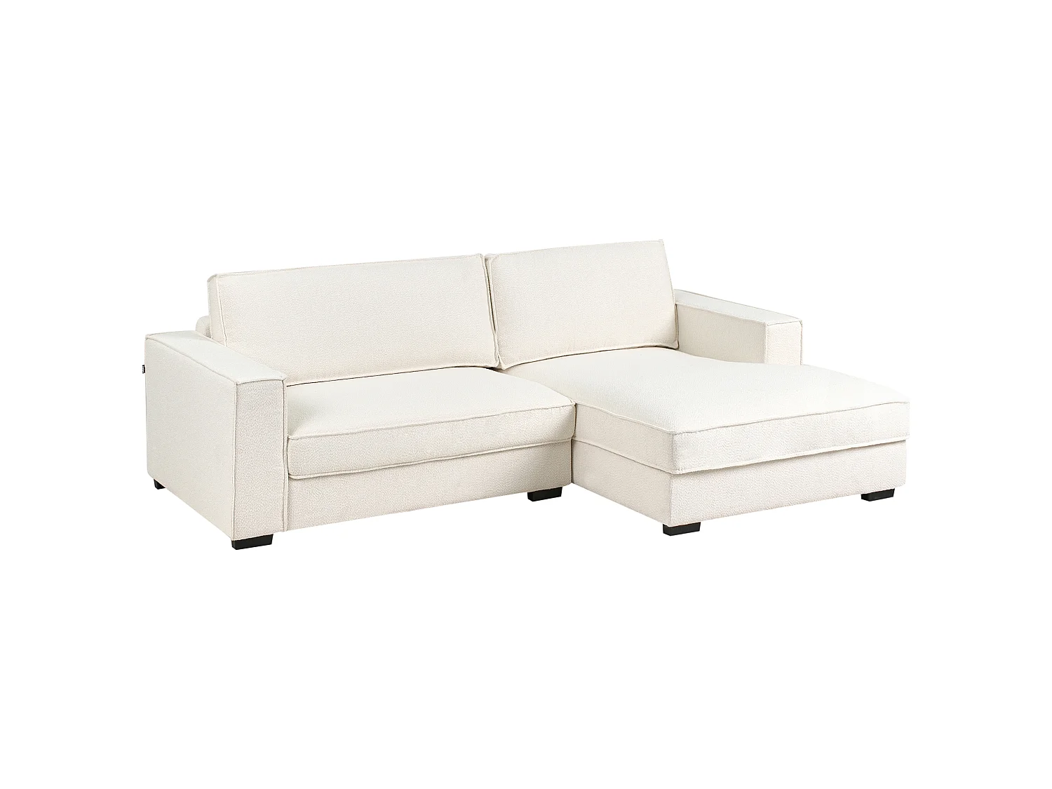 Sofá de canto RENDERS Bouclé Branco creme à esquerda