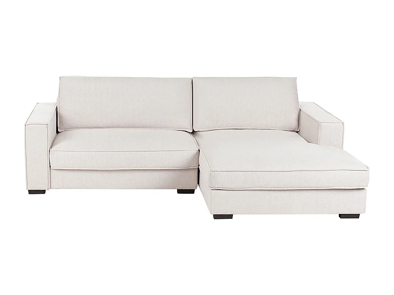 Ecksofa Stoff linksseitig hell beige 2-Sitzer modernes Design Stoffsofa Renders