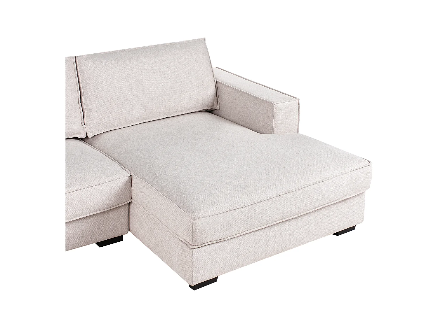 Canapé d'Angle à droite Moderne en Tissu en Forme de L avec Coussins Rembourré Beige Clair Renders