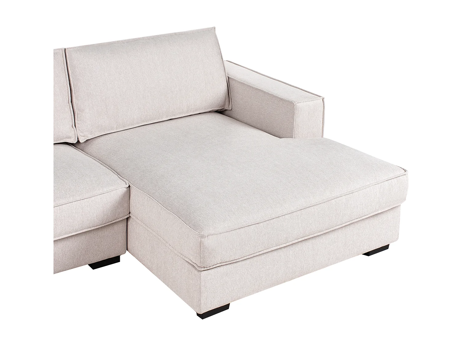 Canapé d'Angle à droite Moderne en Tissu en Forme de L avec Coussins Rembourré Beige Clair Renders