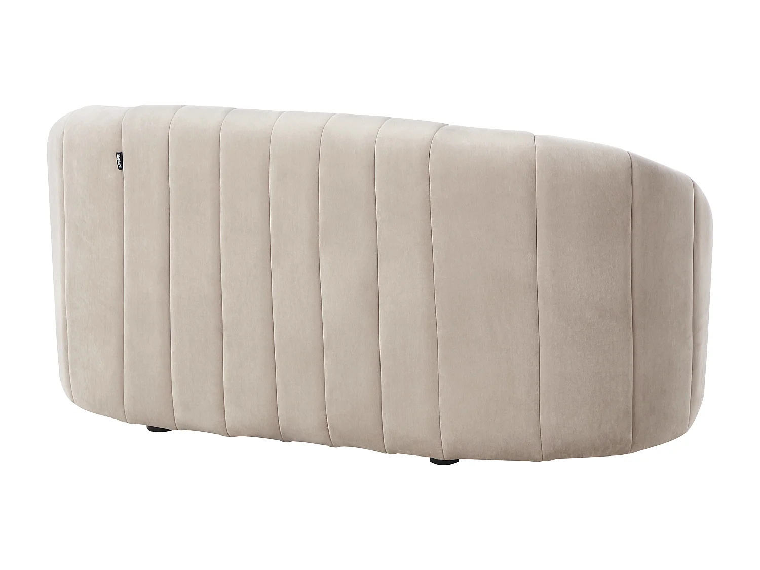2-Sitzer Sofa Samt beige gesteppt oval Muschelform niedrige Rückenlehne Malung