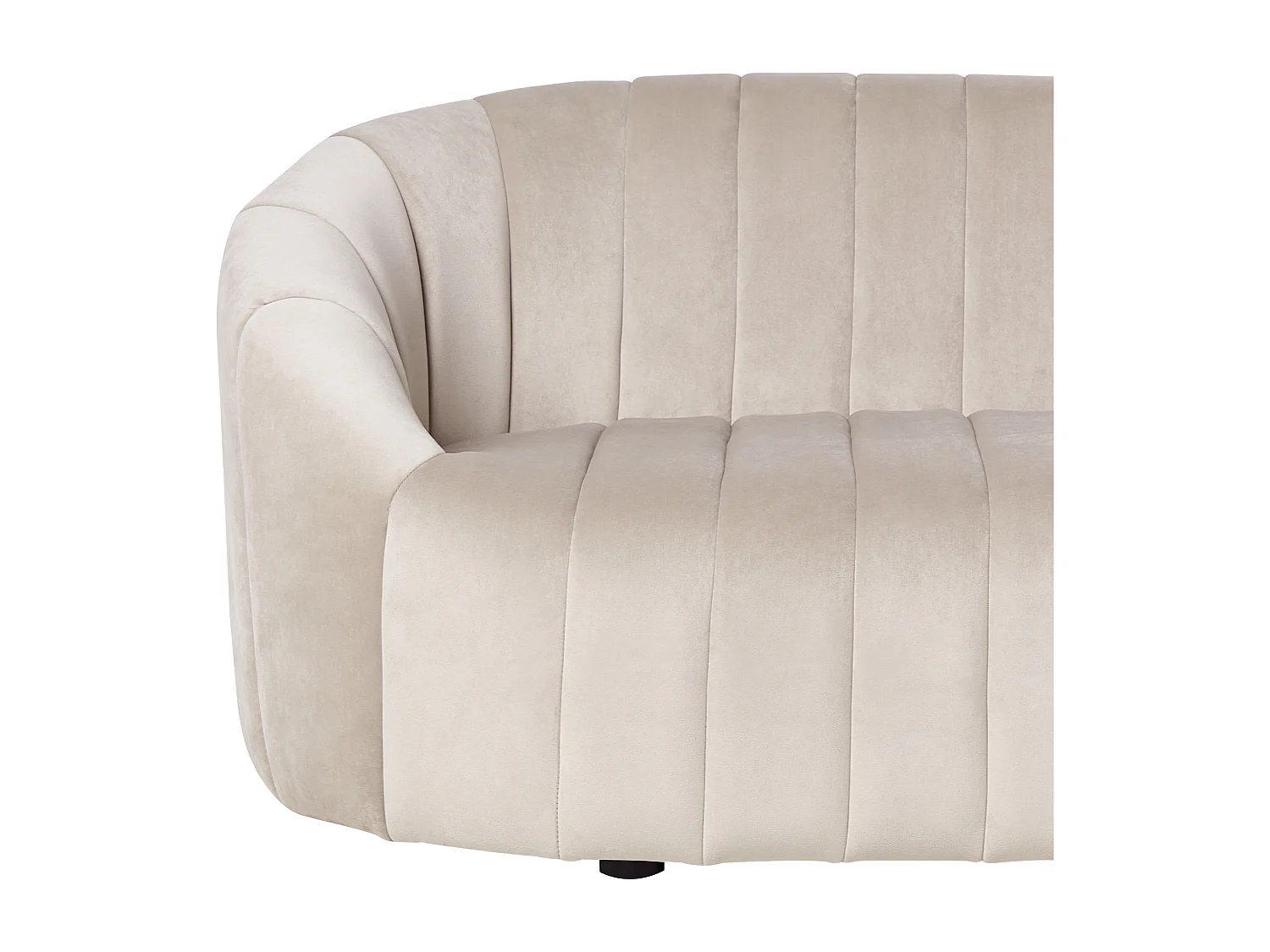 2-Sitzer Sofa Samt beige gesteppt oval Muschelform niedrige Rückenlehne Malung