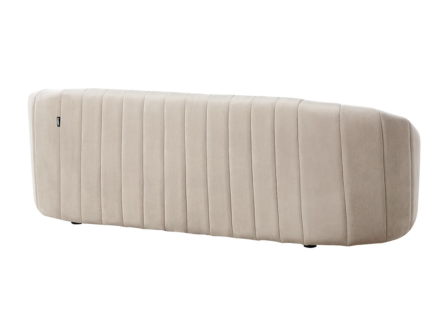 3-Sitzer Sofa Samt beige gesteppt oval Muschelform niedrige Rückenlehne Malung