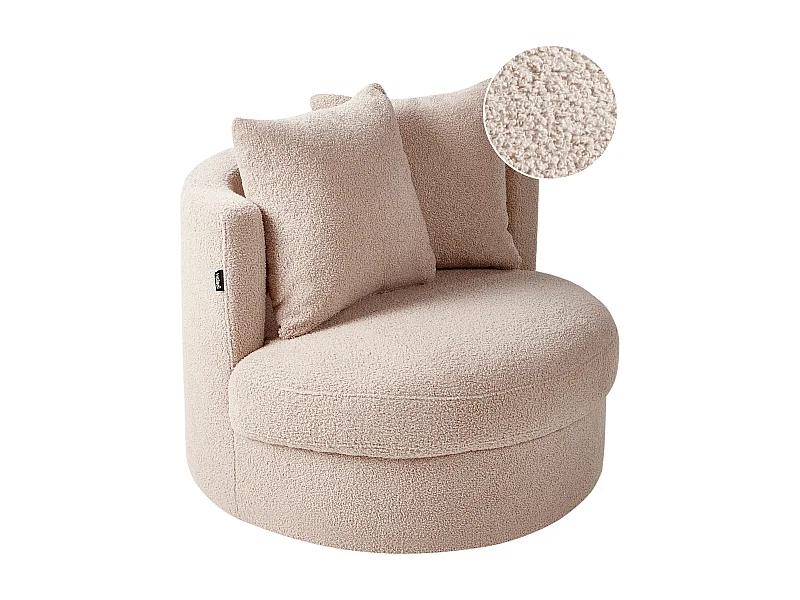 Fauteuil DALBY Bouclé Beige