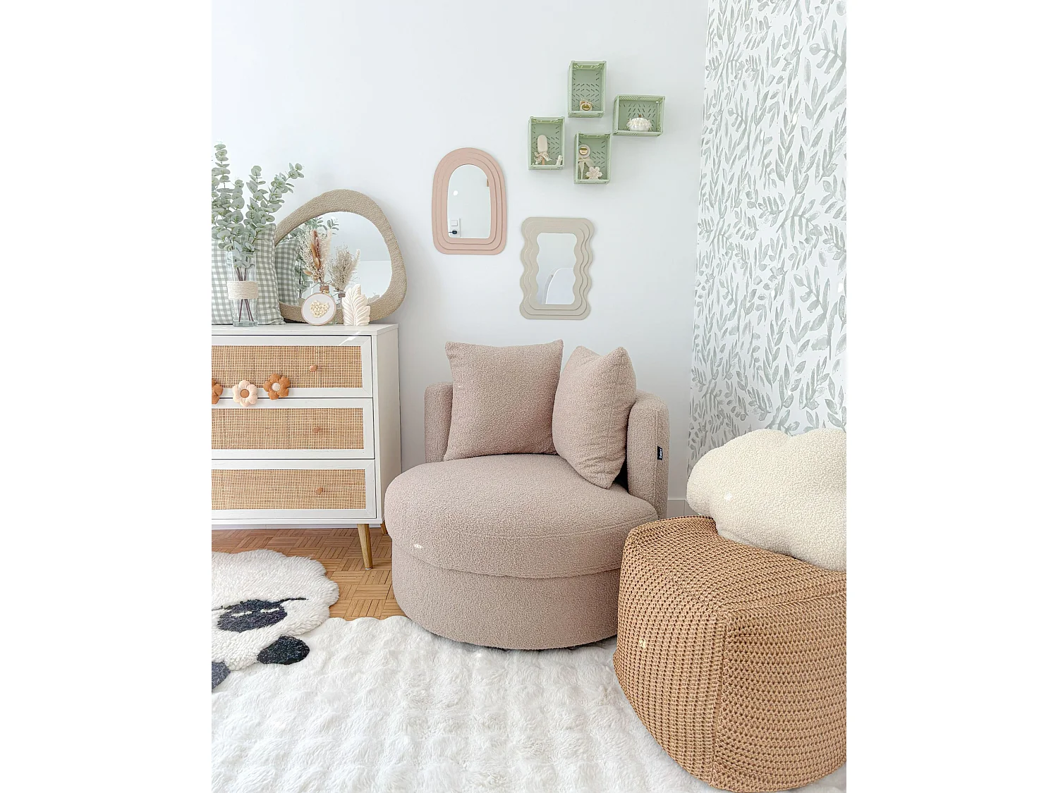 Sessel DALBY Bouclé Beige