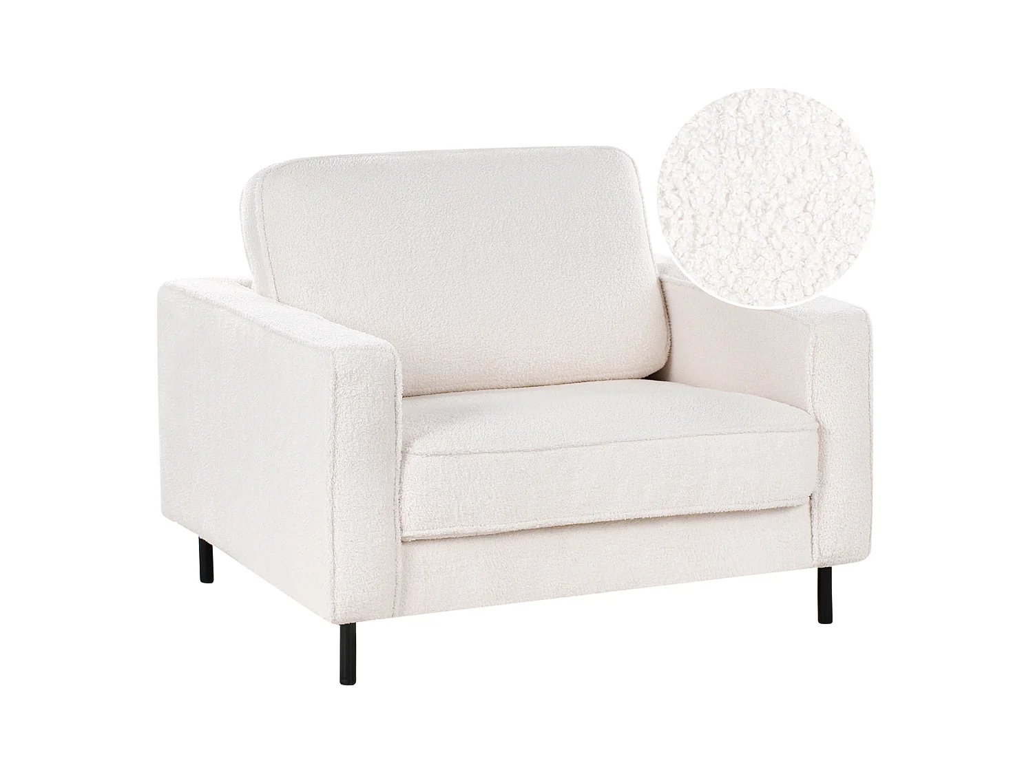 Fauteuil SAVALEN Bouclé Blanc