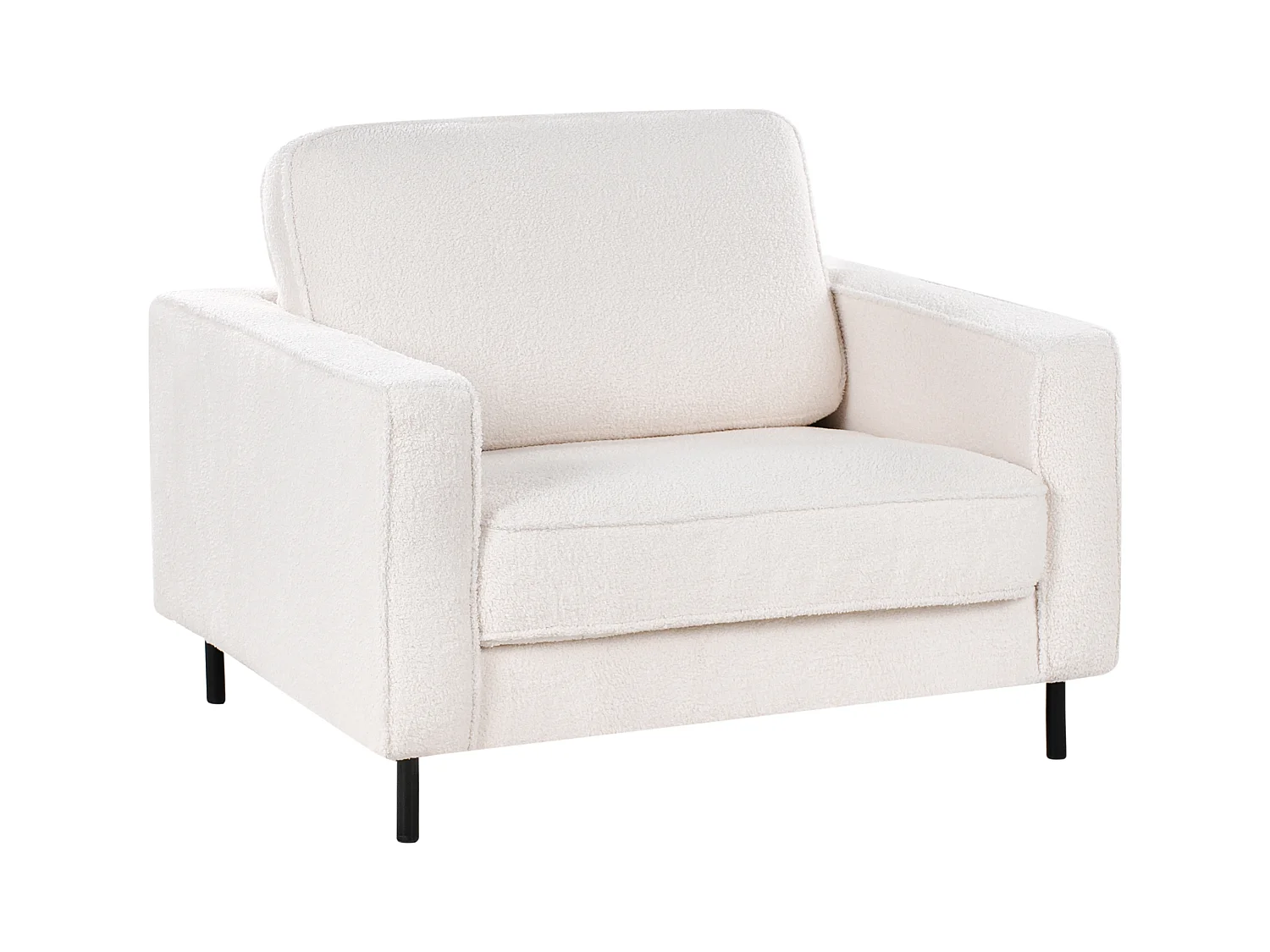 Fauteuil SAVALEN Bouclé Blanc