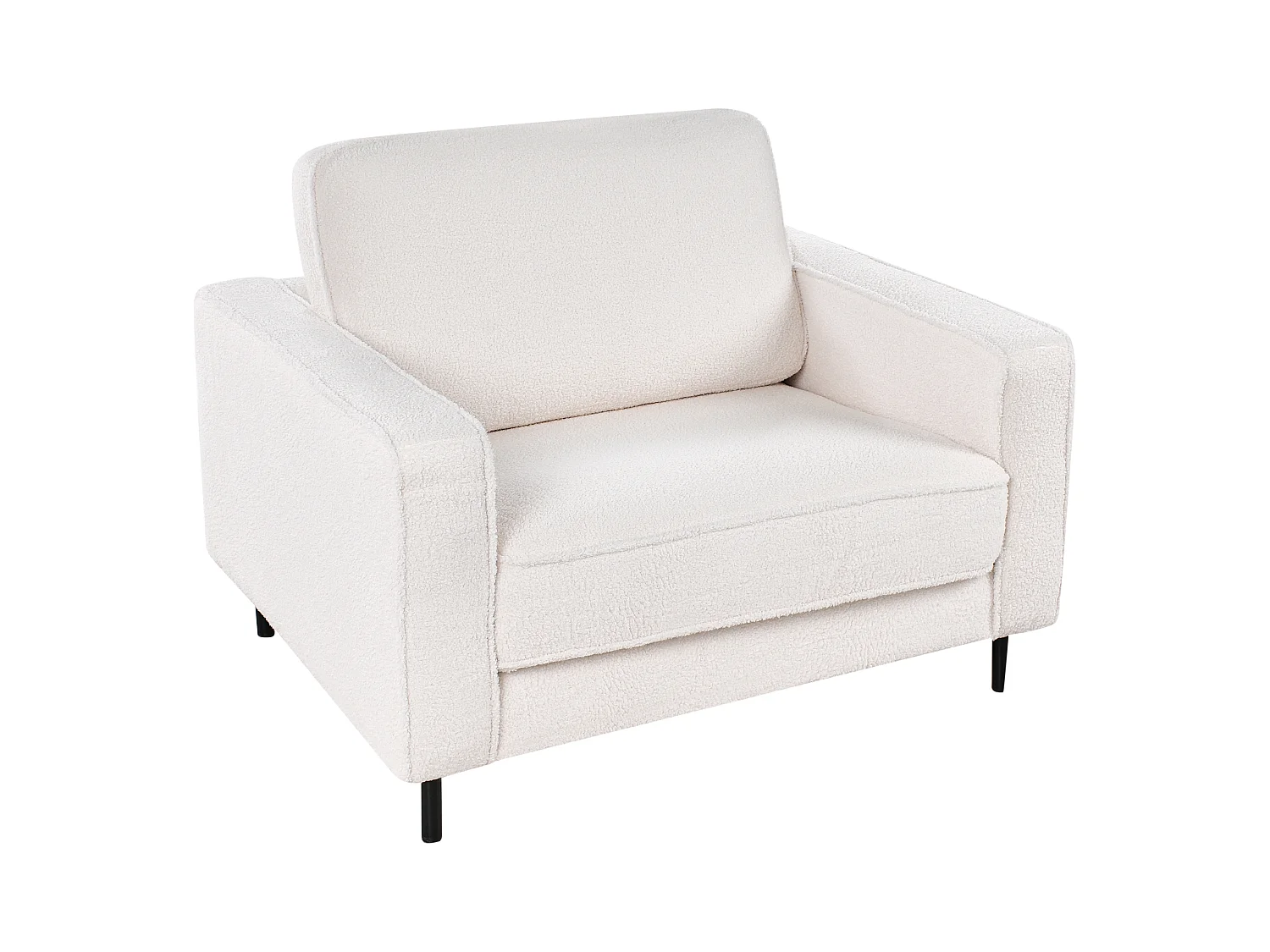 Fauteuil SAVALEN Bouclé Blanc
