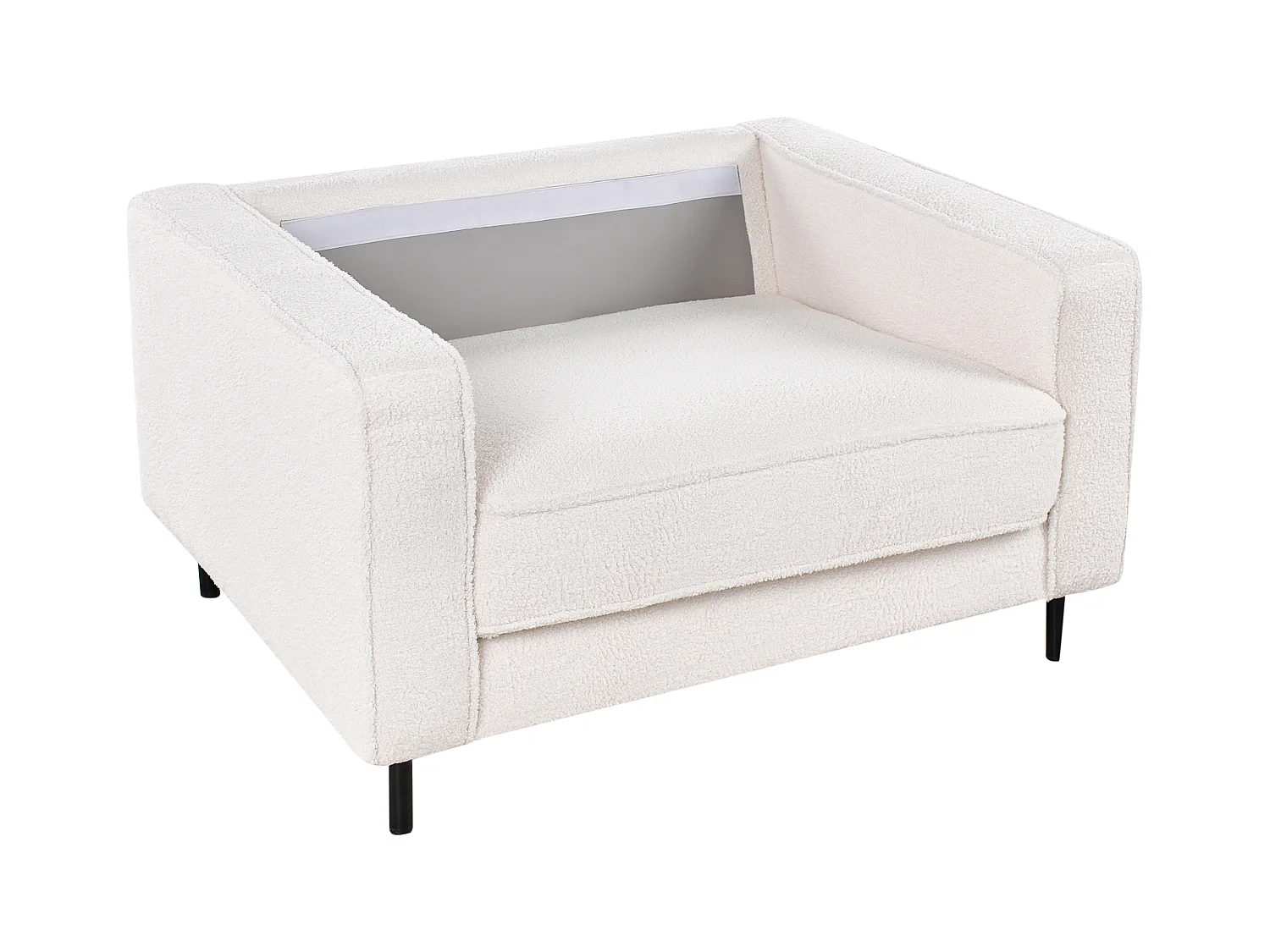Fauteuil SAVALEN Bouclé Blanc