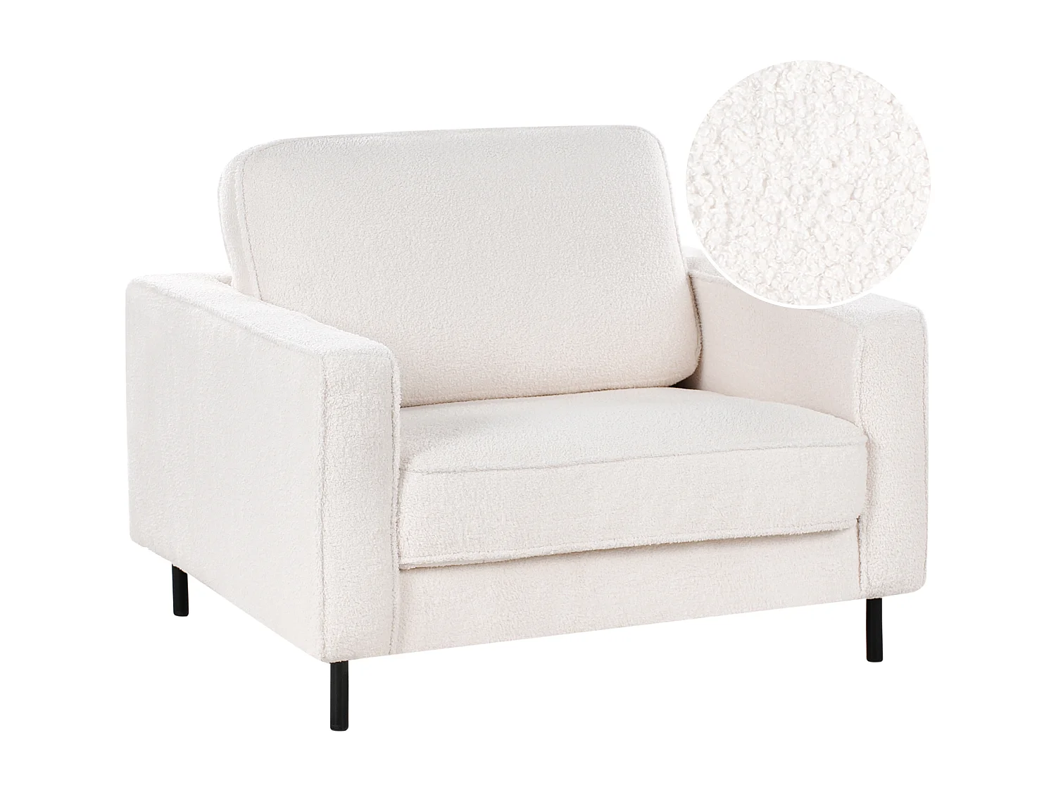 Fauteuil SAVALEN Bouclé Blanc