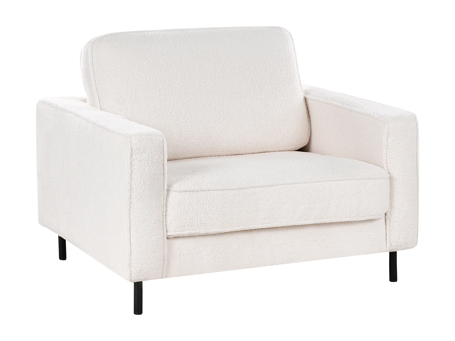 Fauteuil SAVALEN Bouclé Blanc