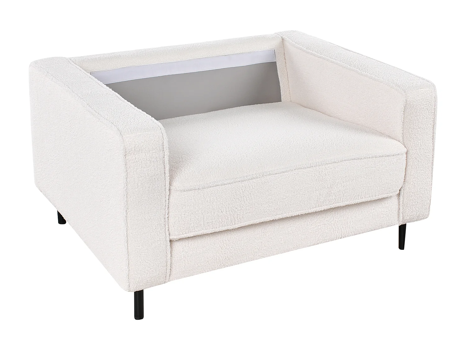 Fauteuil SAVALEN Bouclé Blanc