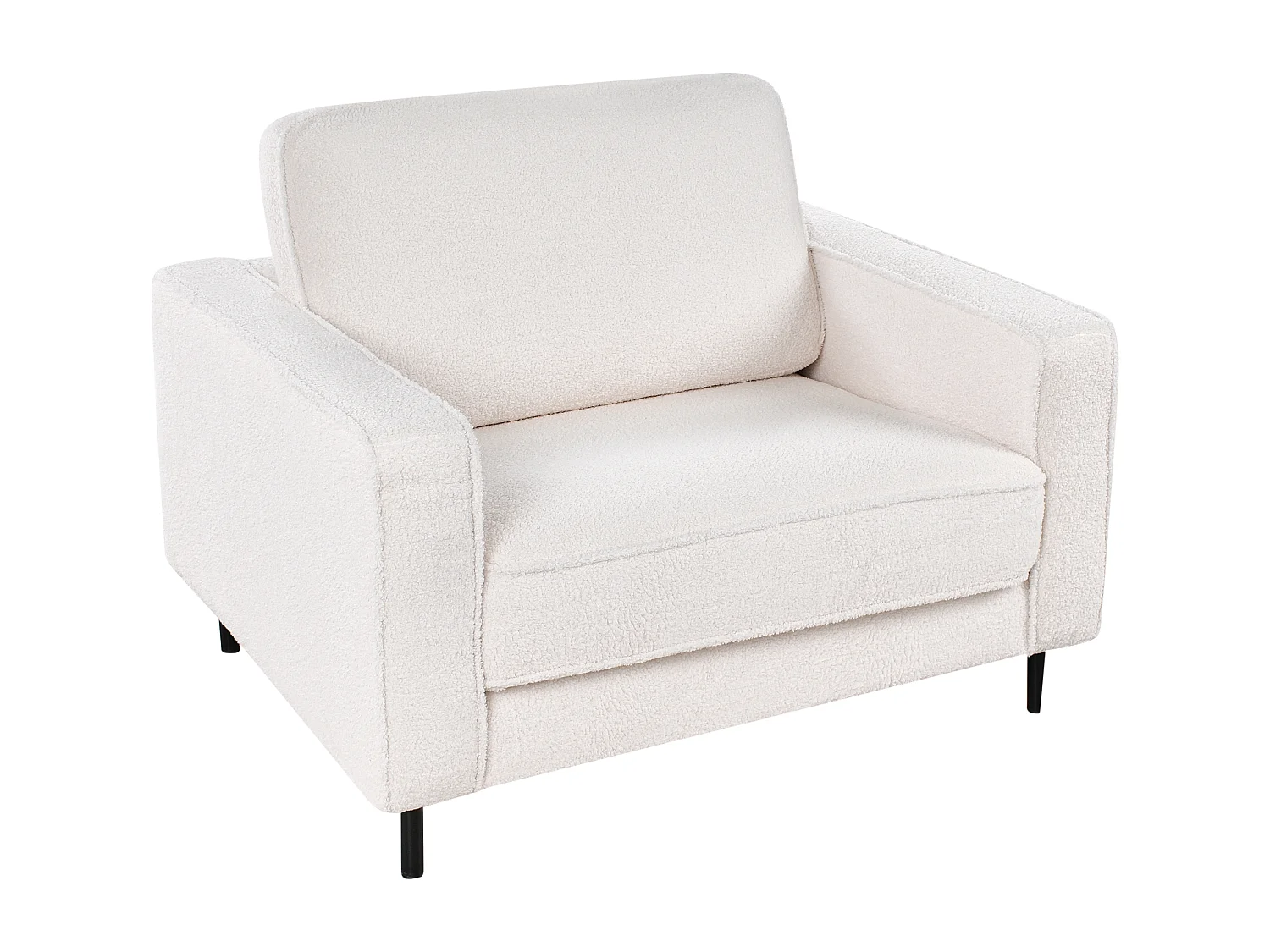 Fauteuil SAVALEN Bouclé Blanc