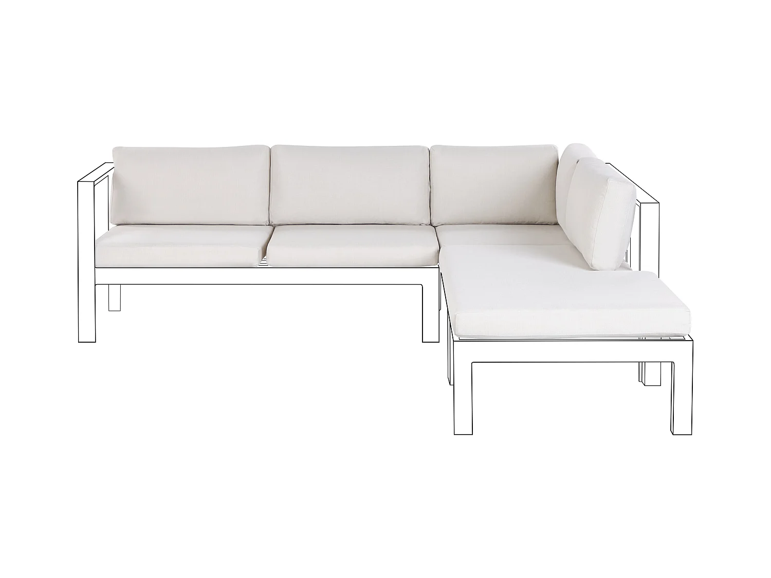 Ensemble de housses de coussins d'extérieur MESSINA Blanc cassé
