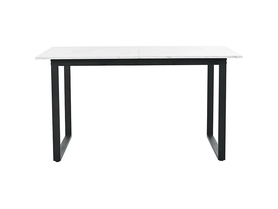 Table à manger extensible + 8 chaises - 4 à 8 personnes - Blanc - 140/180x80x75cm