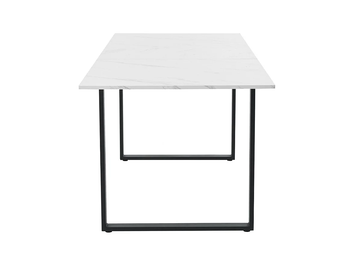 Table à manger extensible + 4 chaises - 4 à 8 personnes - Blanc - 140/180x80x75cm