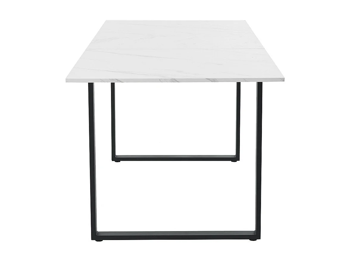 Table à manger extensible + 4 chaises - 4 à 8 personnes - Blanc - 140/180x80x75cm