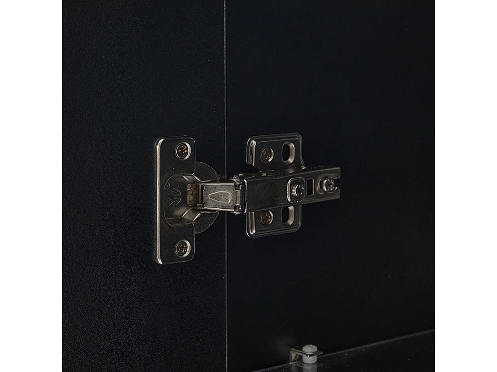 Vitrine noire brillante verre pied éclairage LED verticale 3 tiroirs