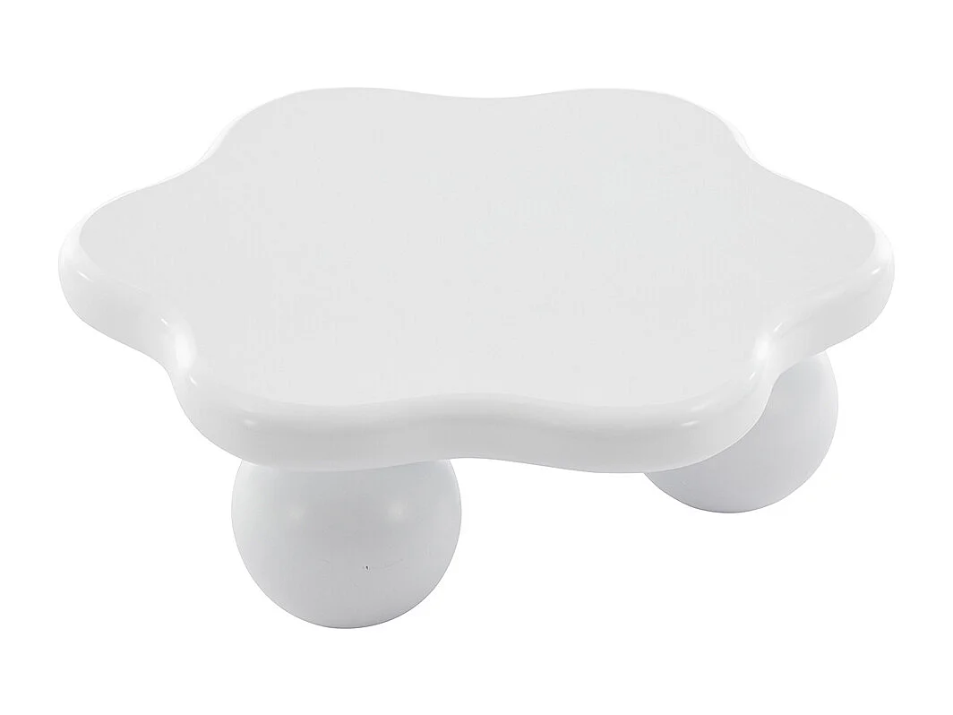 Table basse simple fleur blanc crème jolie salon