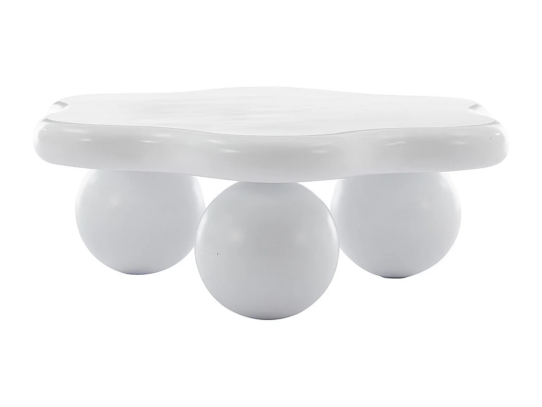 Table basse simple fleur blanc crème jolie salon