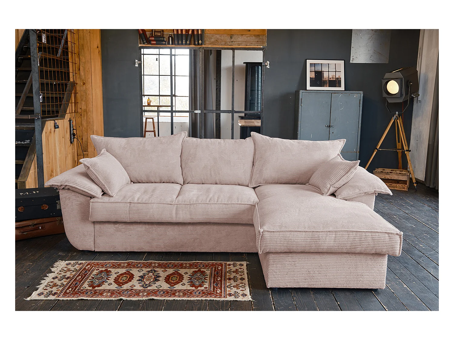 Slaapbank - Roze Koord - DAMETO