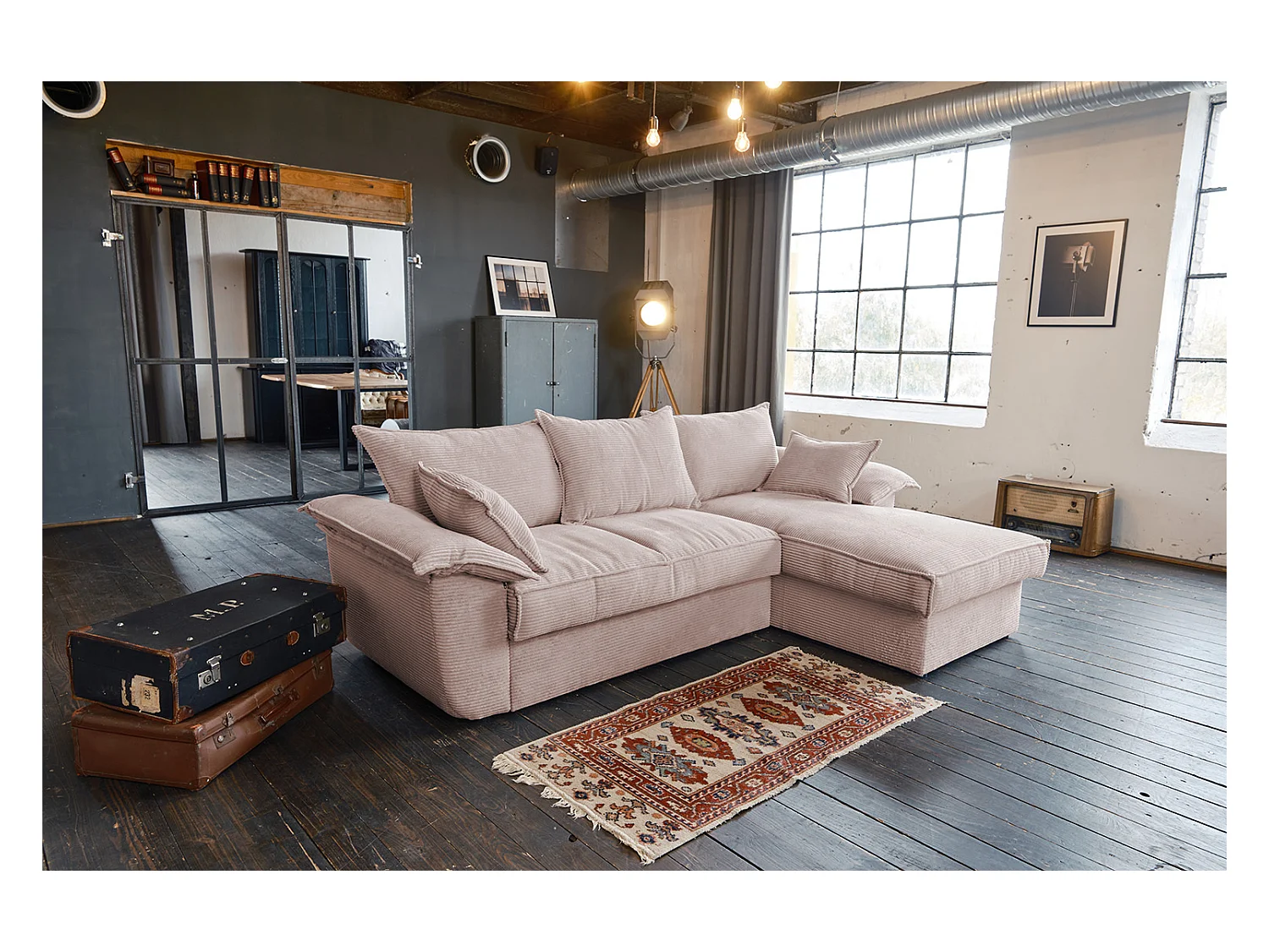 Slaapbank - Roze Koord - DAMETO