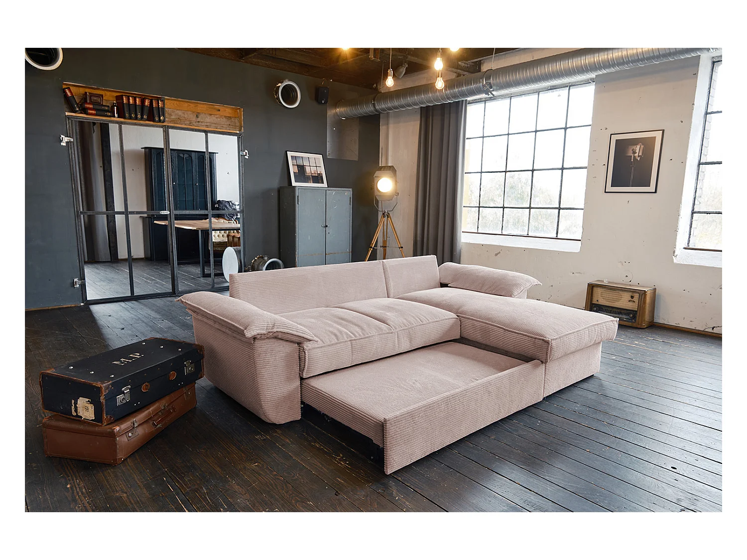 Slaapbank - Roze Koord - DAMETO